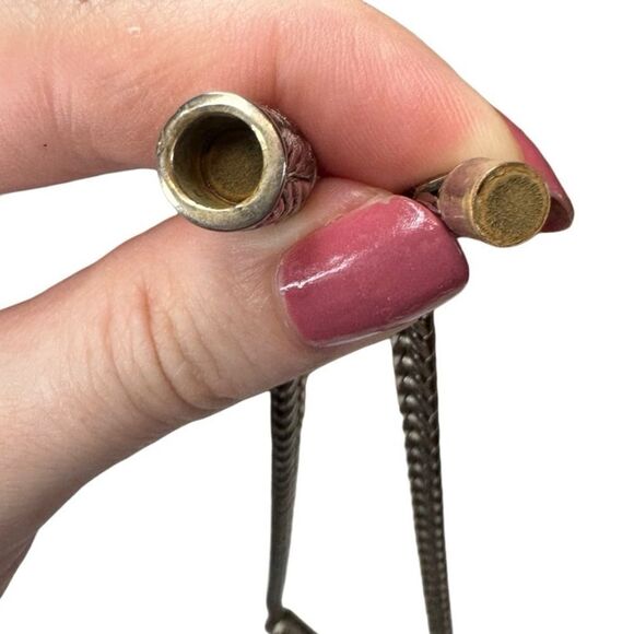 Vintage Silver Dot Woven Mesh Chain Necklace - Picture 9 of 11